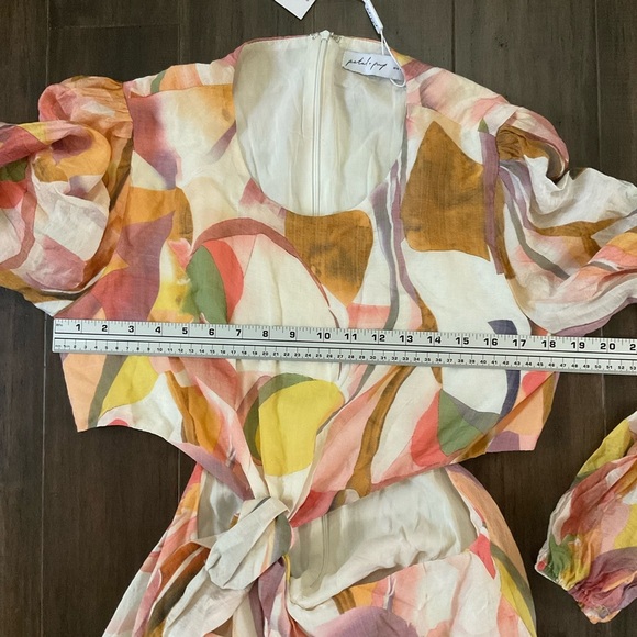 Petal And Pup Laquin Long Sleeve Maxi Dress Pink Multicolor Size XL - Picture 8 of 8